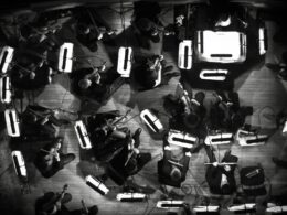 Aerial view of an orchestra